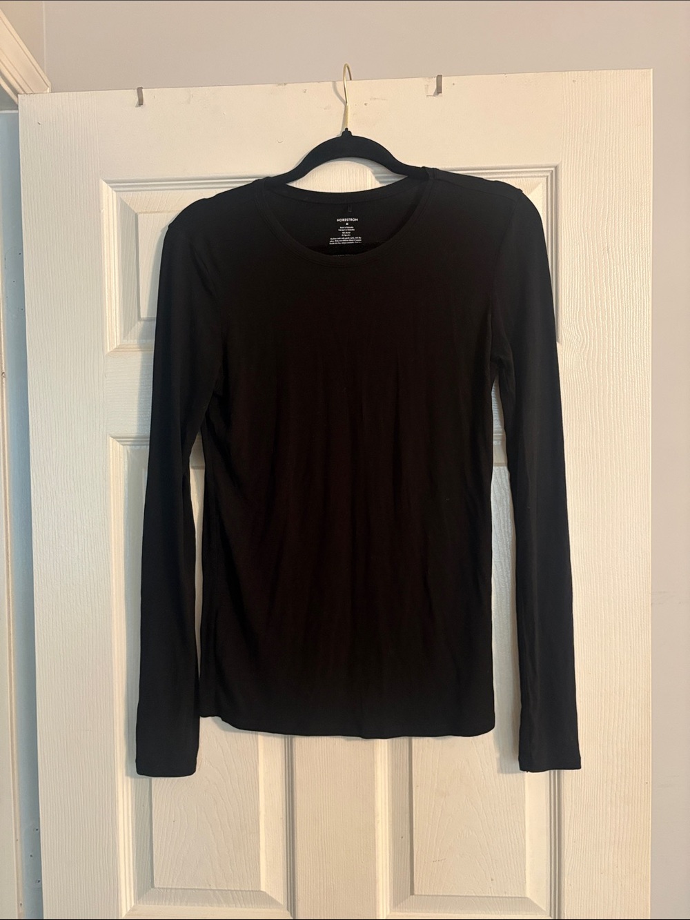 Nordstrom Black Long Sleeve Crewneck Tee